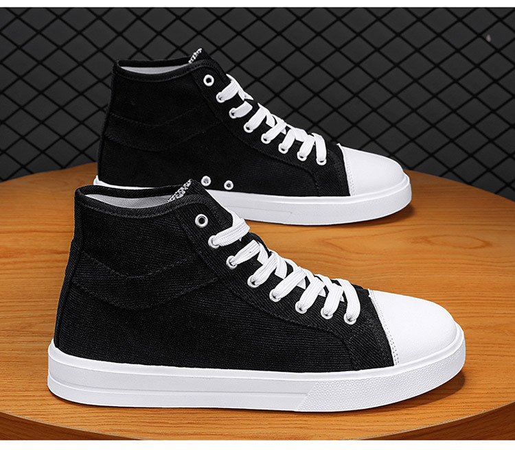 Herren-Sneaker zum Schnüren, klassisch, lässig, hoch oben, aus Segeltuch_voghion.com