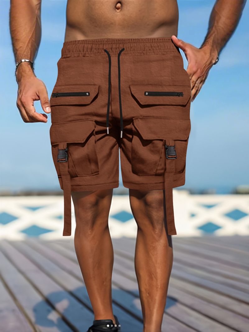 Abbigliamento da lavoro funzionale, pantaloni estivi multitasche da paracadutista da uomo, pantaloncini sportivi larghi_voghion.com