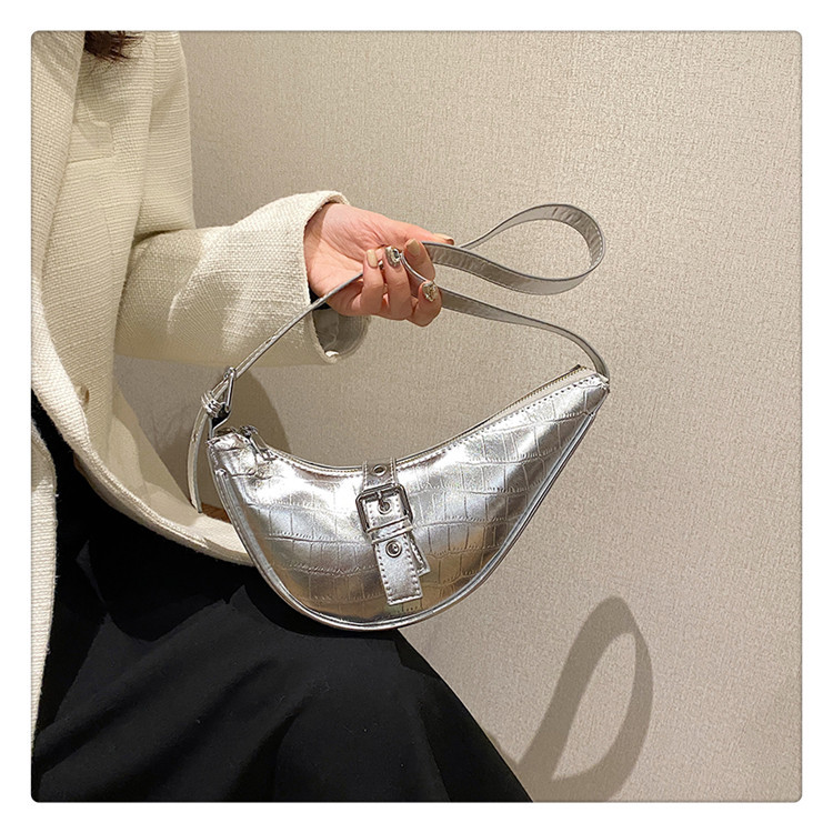 Borsa da donna stile caldo transfrontaliero all'ingrosso Nuova moda Colore brillante Borsa a tracolla sotto le ascelle borsa obliqua a mezzaluna all-match_voghion.com