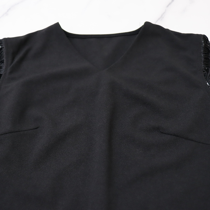Women's fringe shawl temperament one-step slim-fit pencil dress_voghion.com