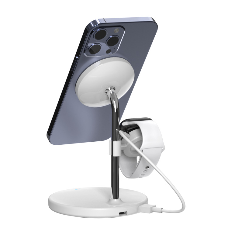 Caricabatterie wireless magnetico tre in uno adatto per iPhone, auricolari, orologi, desktop verticale, 15 W veloce_voghion.com