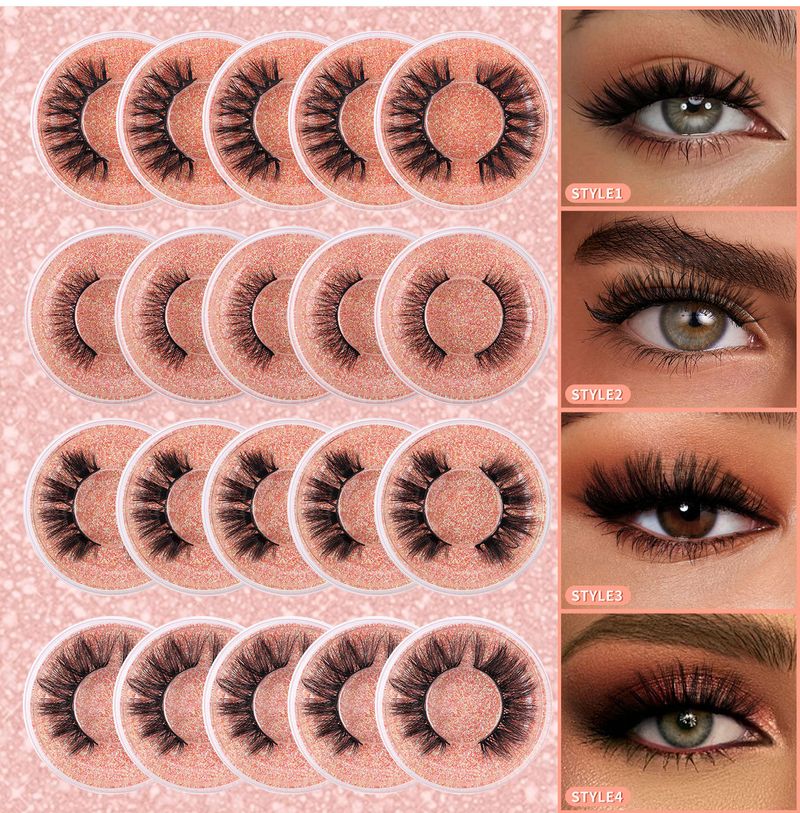 False Eyelashes Whole Pair Of 20 Boxes Mixed Natural Thick Curled False Eyelashes All Match Eyelashes_voghion.com
