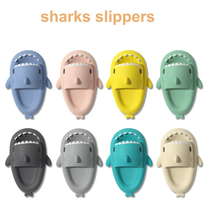 Shark Slides Γυναικείες σαγιονάρες Σπίτι Ζευγάρι Παιδικό Μπάνιο Flat παπούτσια Υπαίθρια παραλία Αστεία σανδάλια Ανδρικές παντόφλες_voghion.com