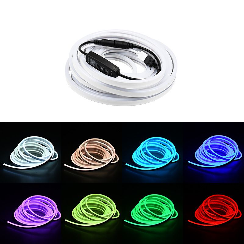RGB Colorful LED Flexible Waterproof Front Trunk Strip 12V Universal Tail Box Light With Wiring_voghion.com
