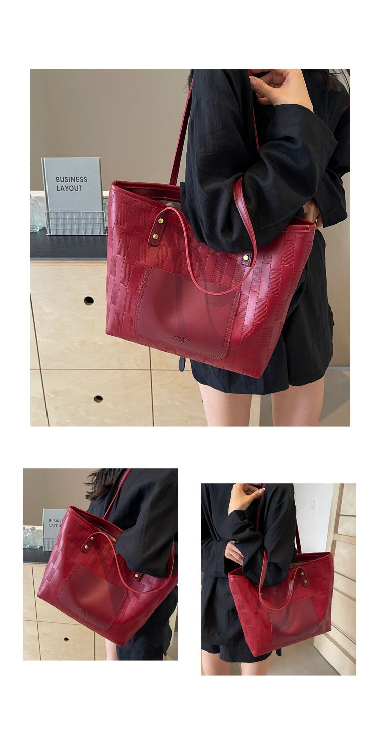 Hochwertige Pendlertasche für Damen 2024, neue modische Schultertasche in Kontrastfarbe mit großem Fassungsvermögen für Studenten_voghion.com