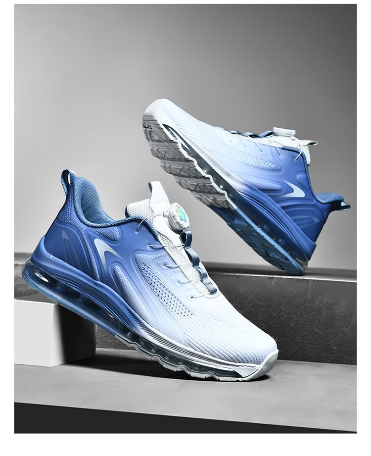 Spring Ultra-Light Rotating Button Men's Popcorn Soft Sole Comfortable Sports Running Shock Absorption No-Tie Shoes_voghion.com