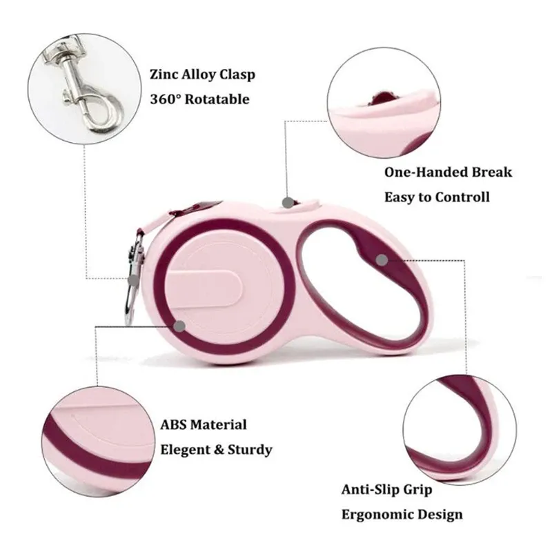 CDDMPET Nylon Retractable Dog Leash 3/5 M By PawParty Store_voghion.com