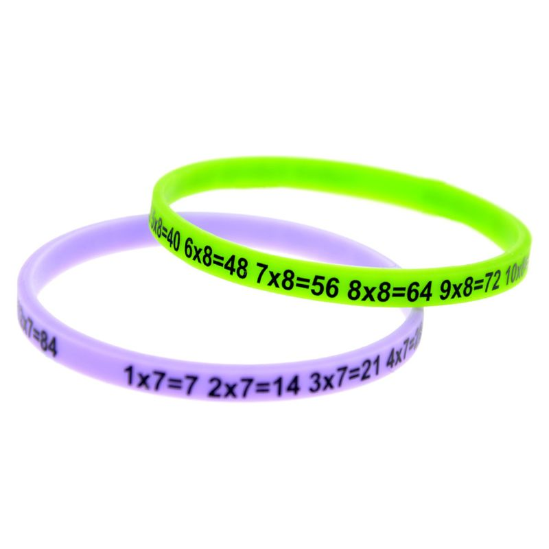12 Colors Stretch Unisex Silicone Multiplication Table Wristbands for Christmas_voghion.com