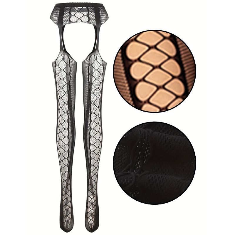 2025d Yuedie New Hollow Out Garter Jacquard Pants Tights Calze a rete 60 Series Combination Socks_voghion.com