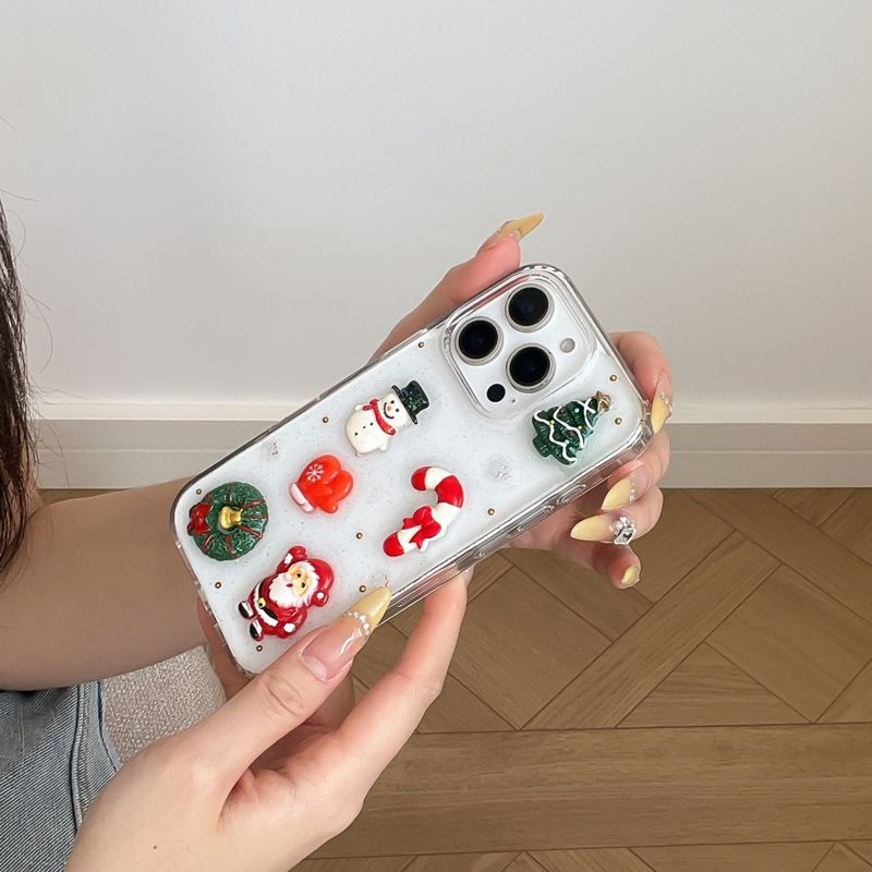 Epoxy Santa Weihnachtsbaum für iPhone 17 Pro Max Apple 16 Handyhülle 15 Uhr neues Modell_voghion.com