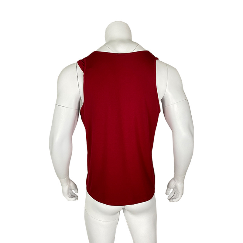 Herenkleding Holle mouwloze basis shirt sexy mannen persoonlijkheid blote schouder hart_voghion.com