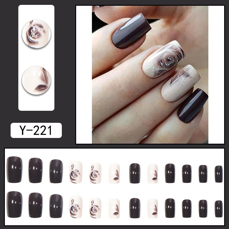 Wiederverwendbares Set mit aufklebbaren Nägeln – trendige Farbverläufe und minimalistische Designs, einfach anzubringende künstliche Nägel für mühelose Schönheit (mehrere Farben und Stile)_voghion.com