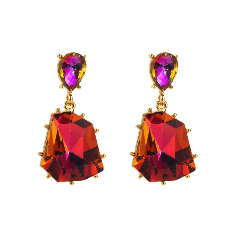 Stile bohémien alla moda con temperamento alla moda, orecchini geometrici versatili e irregolari, resina trasparente_voghion.com