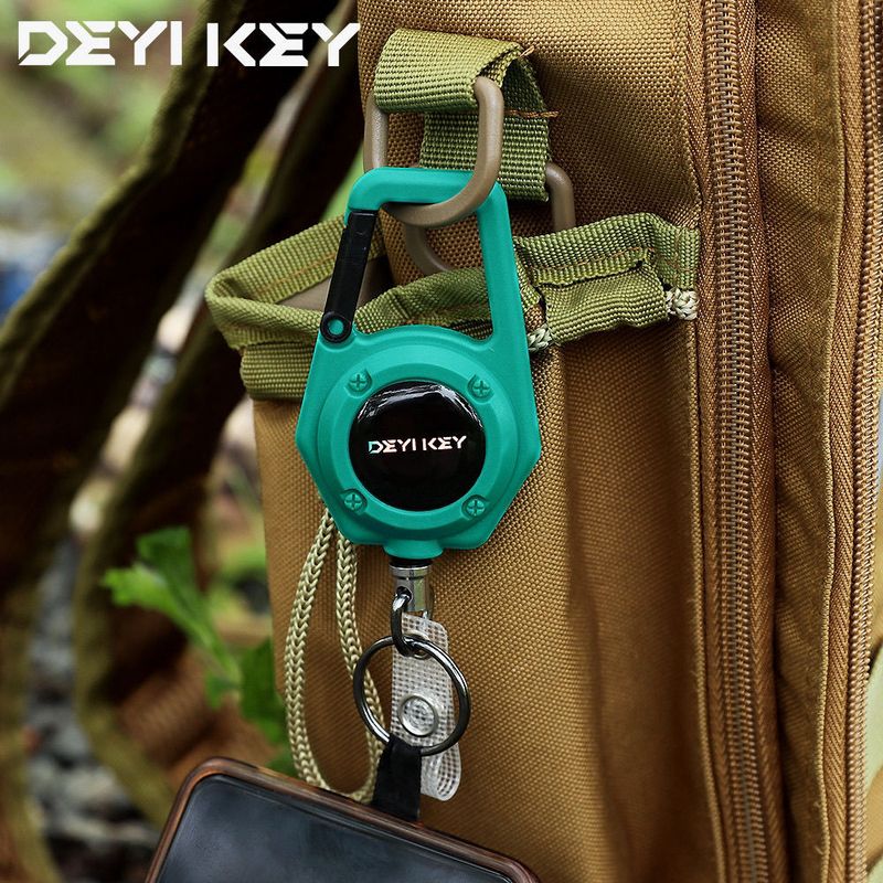 Retractable Elastic Rope Outdoor Portable Buckle Anti-Lost Extended Cord High Resilience Easy Pull Keychain_voghion.com