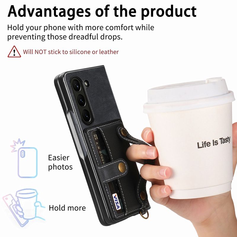 For Galaxy Z Fold6 Phone Case All Inclusive Stand Wristband Card Samsung Z Fold 5 Case_voghion.com