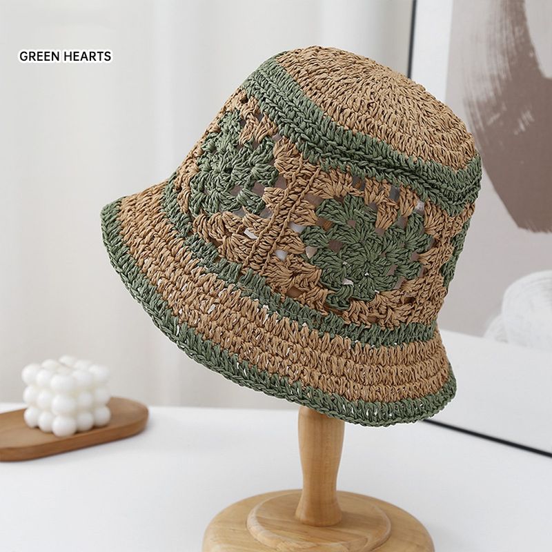 New Arrivals Summer Straw Sun Hats for Women Showing Face Small Bucket Hat Large Brim Sunshade and Sunscreen Seaside Beach Cap_voghion.com