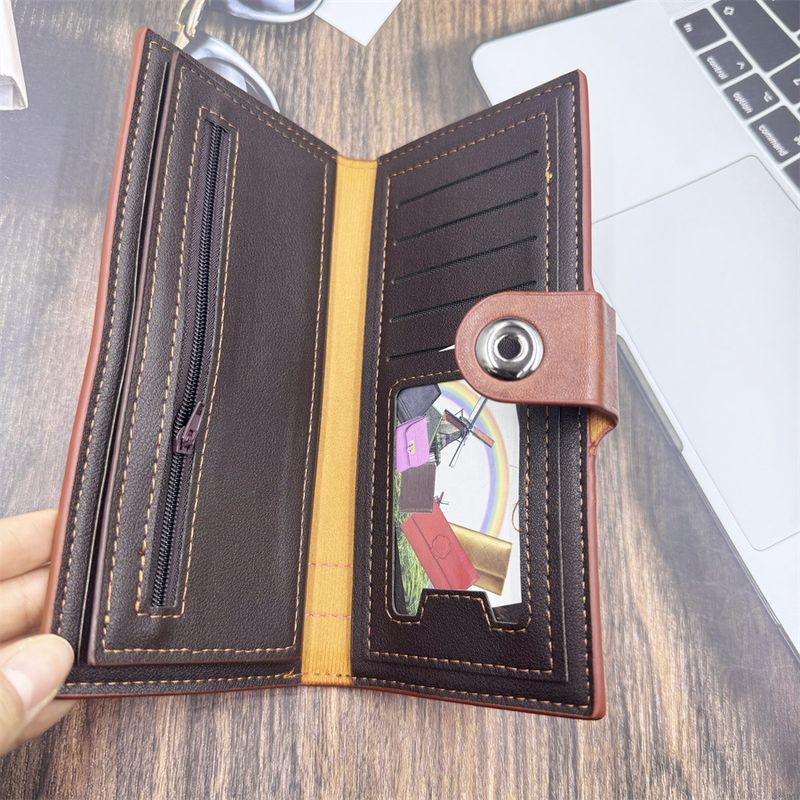 Portafoglio da uomo lungo Portafoglio da uomo multi-card organizer Borsa per carte Borsa per abito Borsa a tracolla con clip Long West_voghion.com
