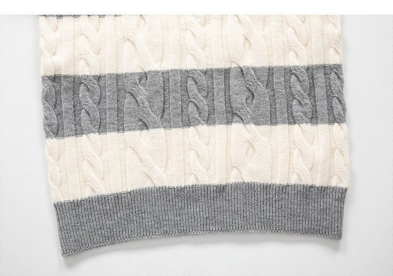 Men's Clothing 2024 autumn and winter new European and American men's round neck sweater striped casual knitted bottoming shirt _voghion.com
