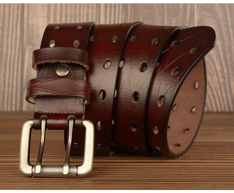 Fabrik spezielle großhandel neue doppel pin schnalle herren gürtel rindsleder persönlichkeit gürtel männer casual jeans gürtel_voghion.com
