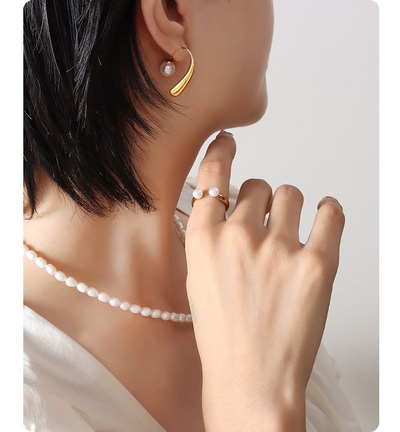 Retro-Stil Einzigartiges Design Ohrringe Titan Stahl plattiert Personalisierte Ohrhaken Nischenmode Ohrringe Schmuck Frauen_voghion.com