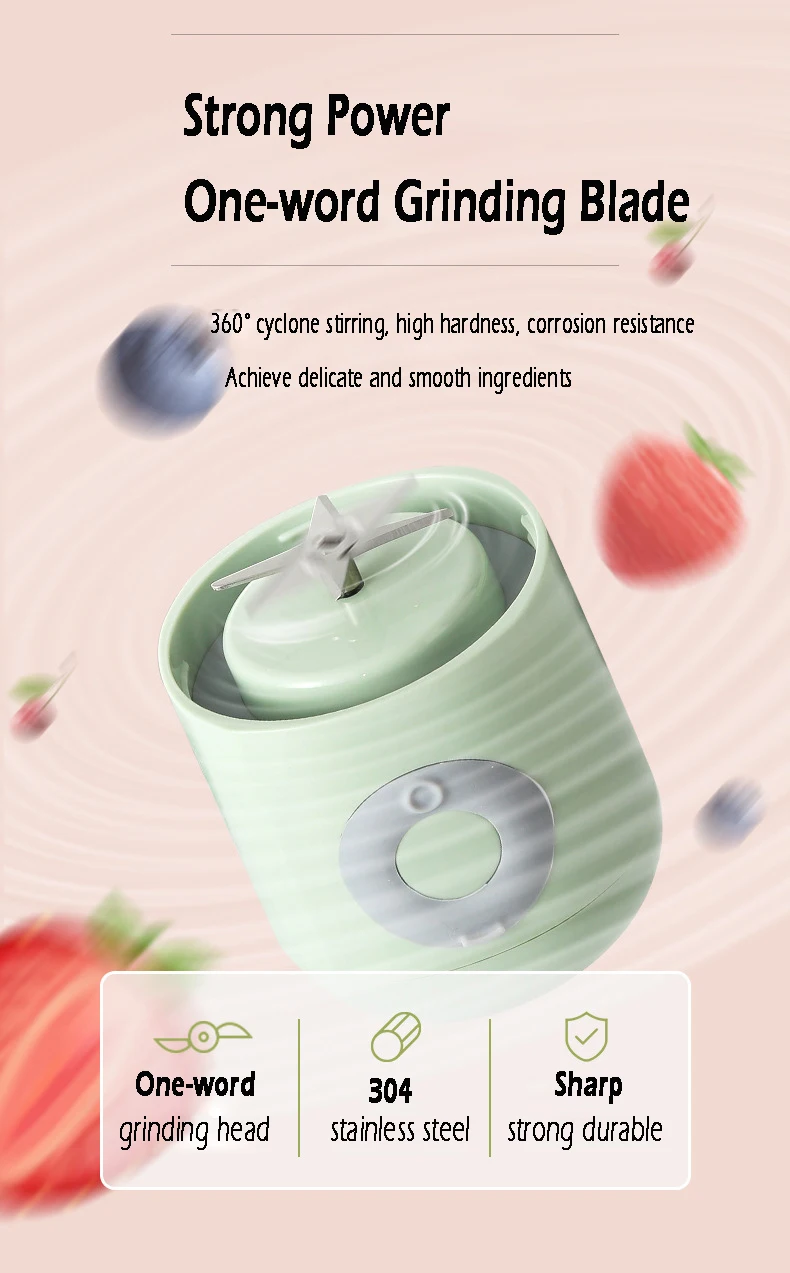 500 ML električni sokovnik prenosni mešalnik za smoothie mini mešalniki s 6 noži USB brezžični mešalnik za ponovno polnjenje sokovnik skodelica za potovanja_voghion.com