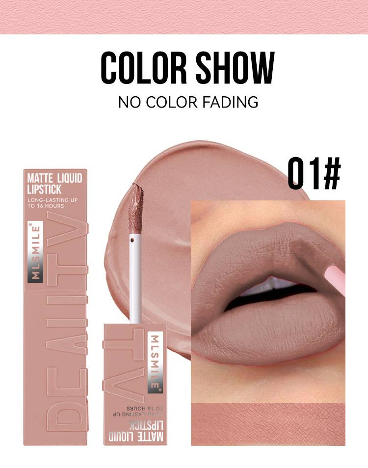 Antihaft-Becher, mattes Lippenglasur, Lipgloss, der nicht leicht verblasst, flüssiger, langanhaltender Lippenstift, Make-up-Explosion_voghion.com