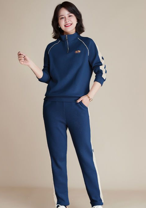 Damenbekleidung für Damen mittleren Alters und ältere Damen in großer Größe, modisch, lässig, Sportanzug, Pullover, zweiteiliger Anzug, stilvolle, altersreduzierende Mutterkleidung_voghion.com