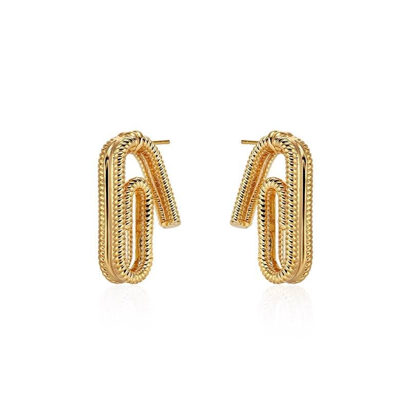 Women's Jewelry Front And Back Geometric Earrings Light Luxury Niche Design Fashionable French Twist Earrings_voghion.com