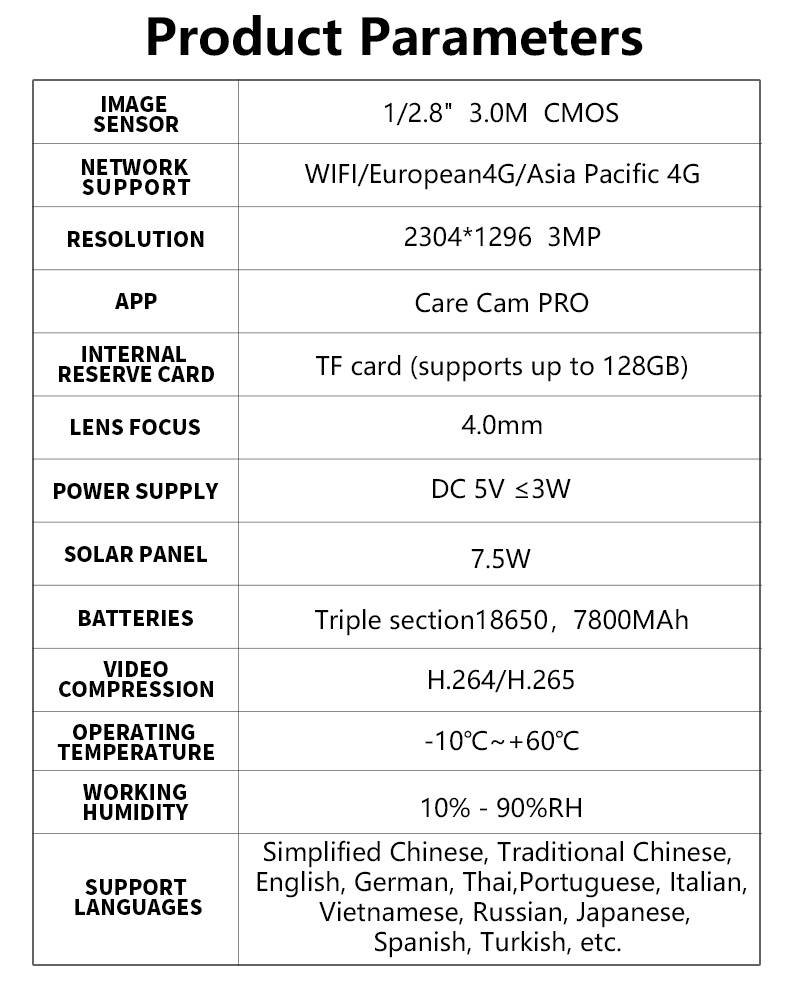 Outdoor Waterproof 4G Solar-Powered Surveillance Camera For Home Use With WiFi, Low Power Consumption, Battery, And Black Light Night Vision Monitor_voghion.com
