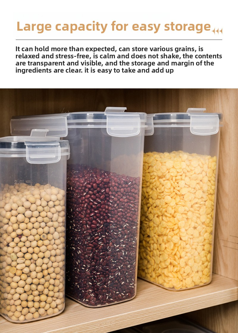Luftdichtes Reis-Aufbewahrungsbehälter-Set – BPA-freier Küchen-Organizer aus Kunststoff mit sicherem Deckel, stapelbares Design für Mehl, Getreide und trockene Lebensmittel_voghion.com