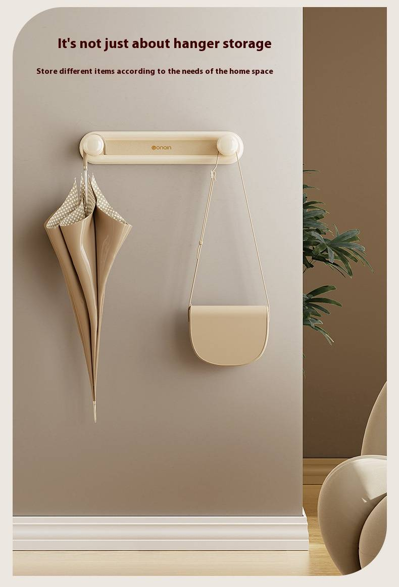 Expandable 2-Tier Wall-Mounted Hanger Organizer – Space-Saving No-Drill Storage Rack For Closet, Bathroom & Laundry_voghion.com
