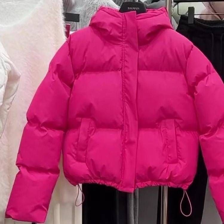 Giacca imbottita Standout Dragonfruit – Cappotto trapuntato corto da donna con collo alto, imbottitura in poliestere spesso e maniche con texture 3D (rosa, S-XL)_voghion.com