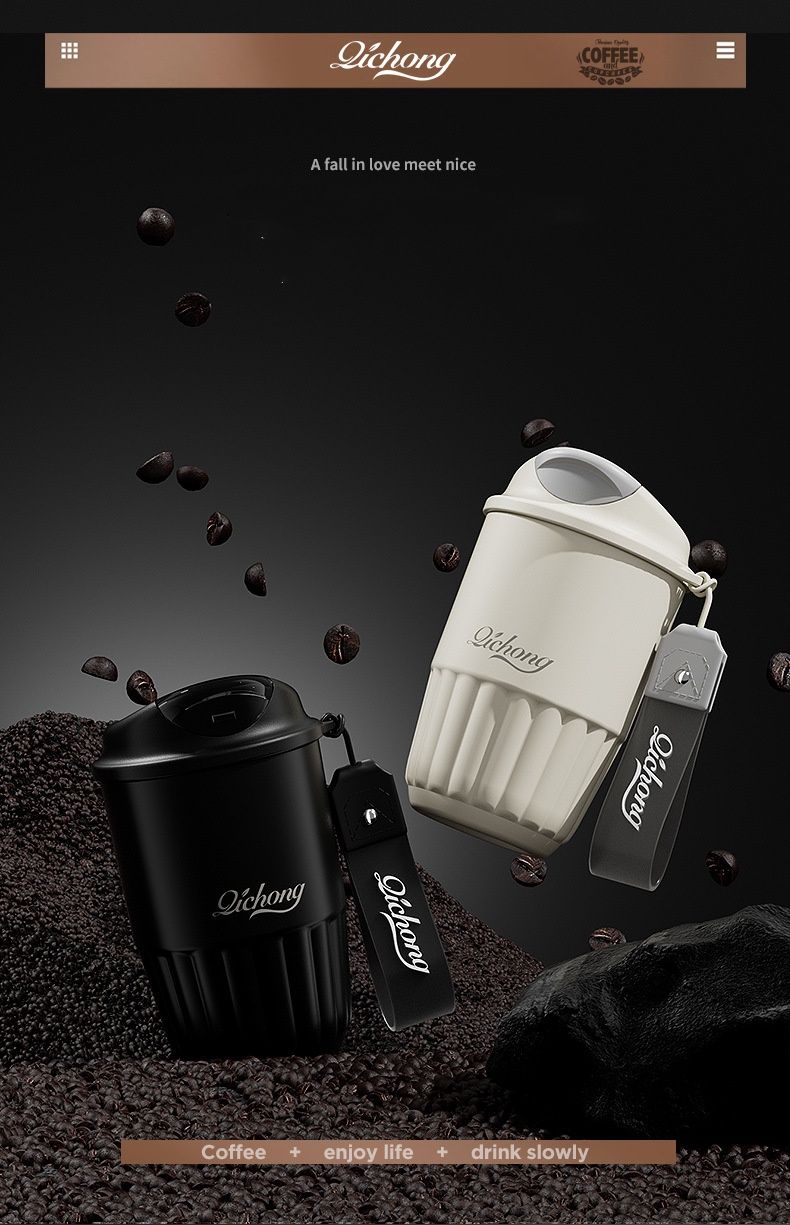316 Stainless Steel Coffee Cup High-Fashion Ceramic Thermos Flask Portable Travel Mug Trending Customisable Water Bottle_voghion.com