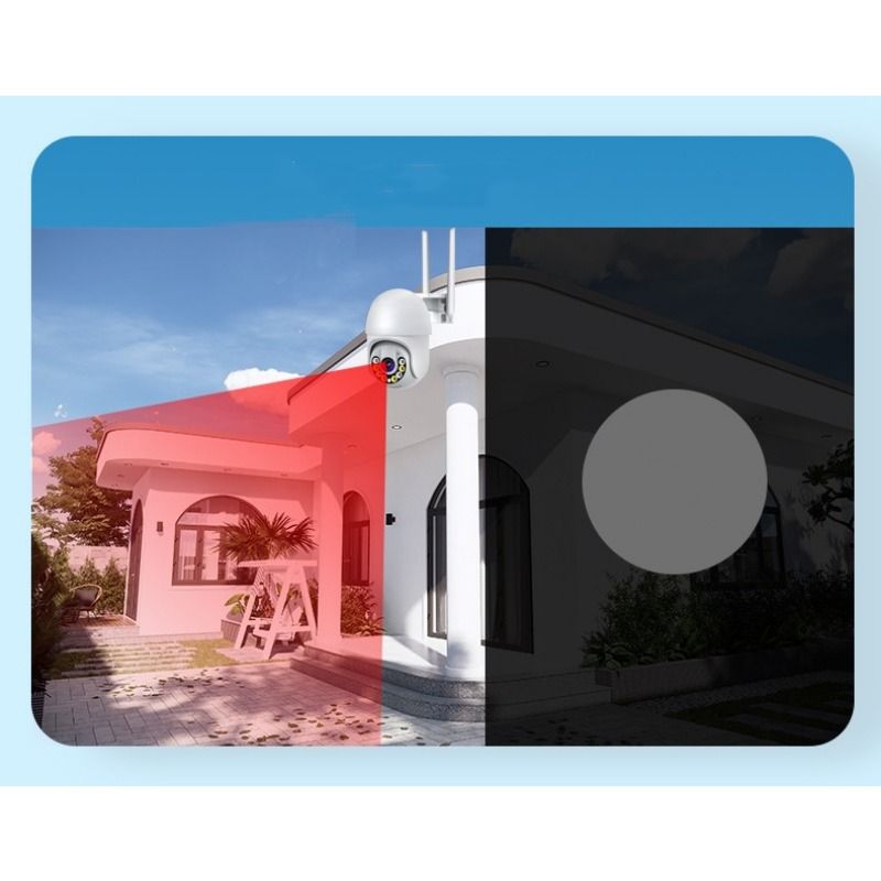 1 Adet Gözetim kamerası çift ekran izleme ev dış mekan kablosuz monitör üç panoramik gece görüş yüksek çözünürlüklü wifi top makinesi_voghion.com