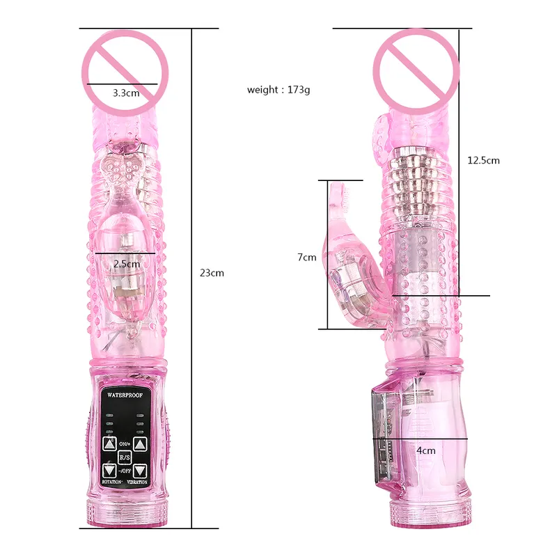 Man nuo Dual Motor Dildo Rabbit Vibrator 12 Speeds Vibration Rotation Sex Toy for Women G Spot Massager Clitor_voghion.com