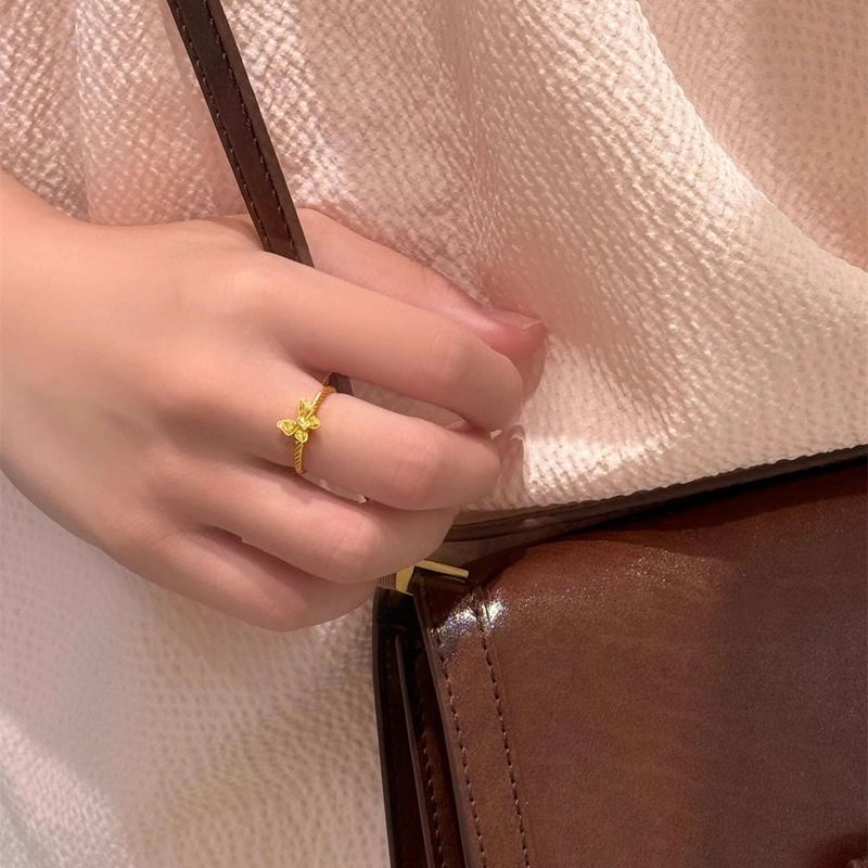 Anello versatile con design a farfalla mini super lucido per donna, alla moda, sognante, di alto valore e dalla personalità raffinata_voghion.com
