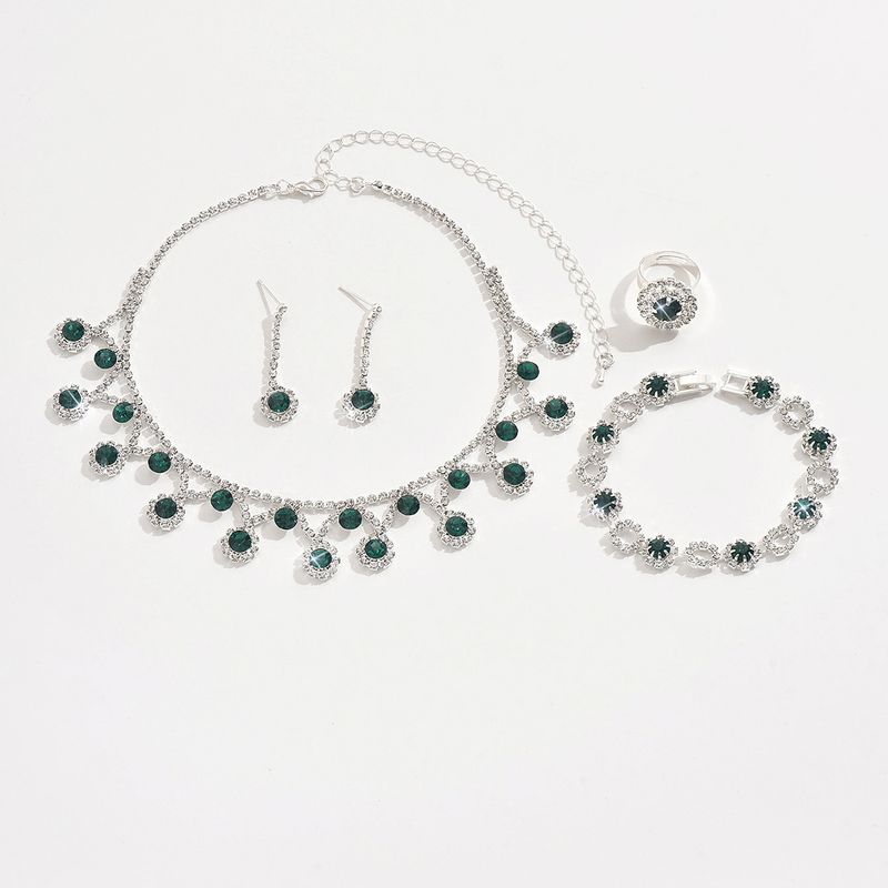 Collana orecchini bracciale collana semplice moda coreana set tre pezzi matrimonio gioielli sposa accessori abito da sposa_voghion.com