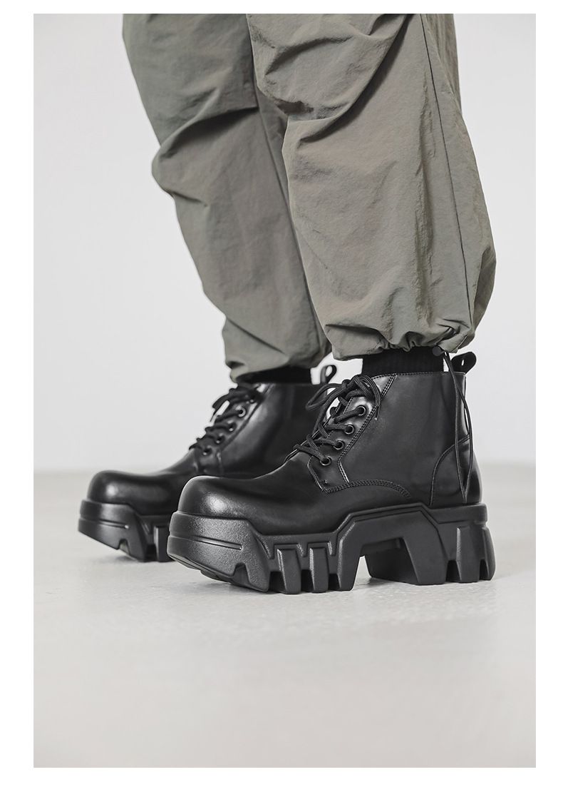 Gear Bottom Erhöhte Martin-Stiefel mit dicker Sohle Herren-High-Street-Bulldozer-Tooling-Lokomotivstiefel Derby-Stiefel mit mittlerem Kopf_voghion.com