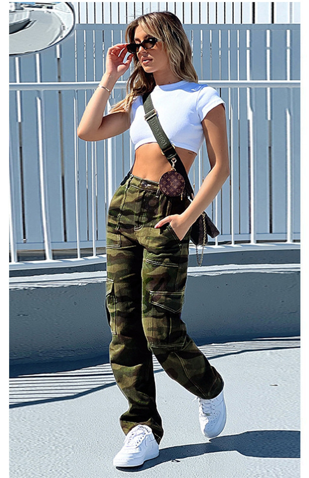 Vaqueros nuevos para mujer, monos holgados con bolsillos de camuflaje personalizados, pantalones a la moda_voghion.com