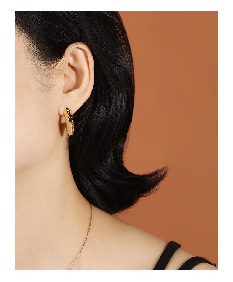 Orecchini esagerati personalizzati in argento sterling S925, alla moda, geometrici, quadrati, a forma di U, eleganti, placcati in oro, da donna_voghion.com