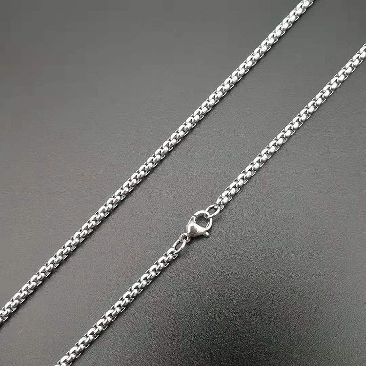Collier pendentif cloche en acier inoxydable avec logo croix dominante de style moto_voghion.com