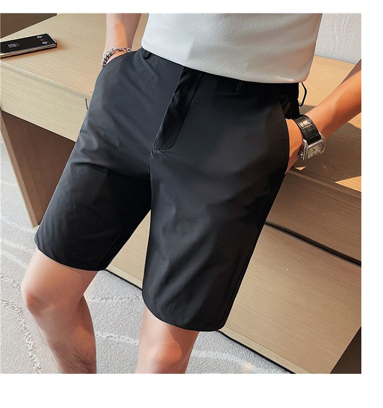 Sommer dünne neue männer casual shorts erfrischende eis seide baumwolle schlanke shorts bequeme hohe elastische herren shorts_voghion.com