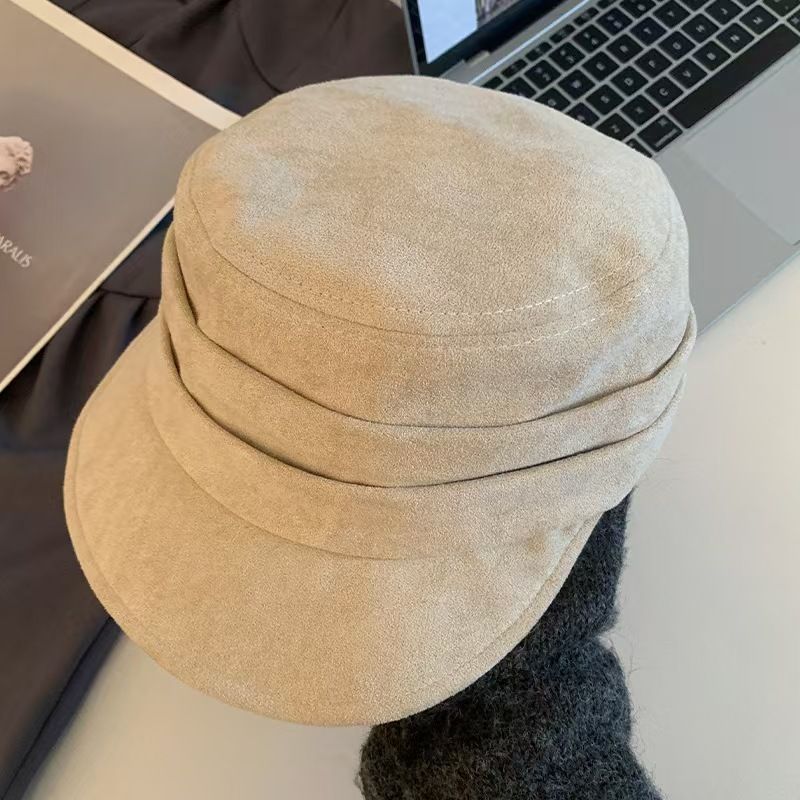 Braun für Frauen 2025 Neuer Stil Gesichtsschlankheits-Vielseitige Baskenmütze Großer Kopfumfang Künstlerhut Trendy_voghion.com