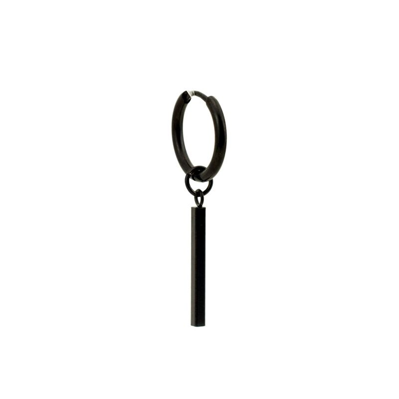 Titanium Earrings Hip Hop Punk Square Bar Stud Stainless Steel Long Strip Unisex Style Ins No Piercing Ear Clips_voghion.com