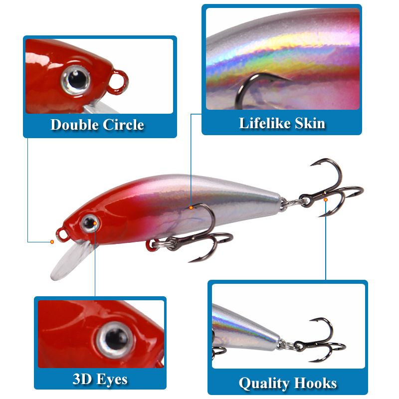 Korálková návnada Minnow Sinking 6,7 g/5,5 cm Dlouhý hod, třesoucí se, potápějící se, simulace návnady, rybářské vybavení_voghion.com