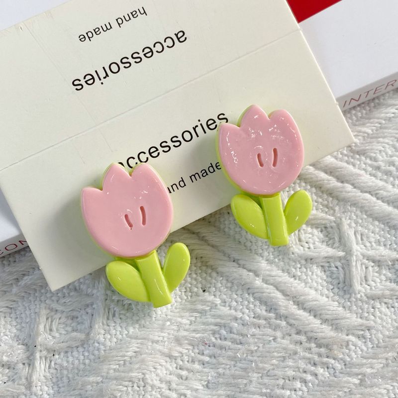 Cool Tulipánový květ Kachní zobák Japonsko a Jižní Korea Jednoduché všestranné malé boční ofiny Sponky do vlasů Doplňky_voghion.com