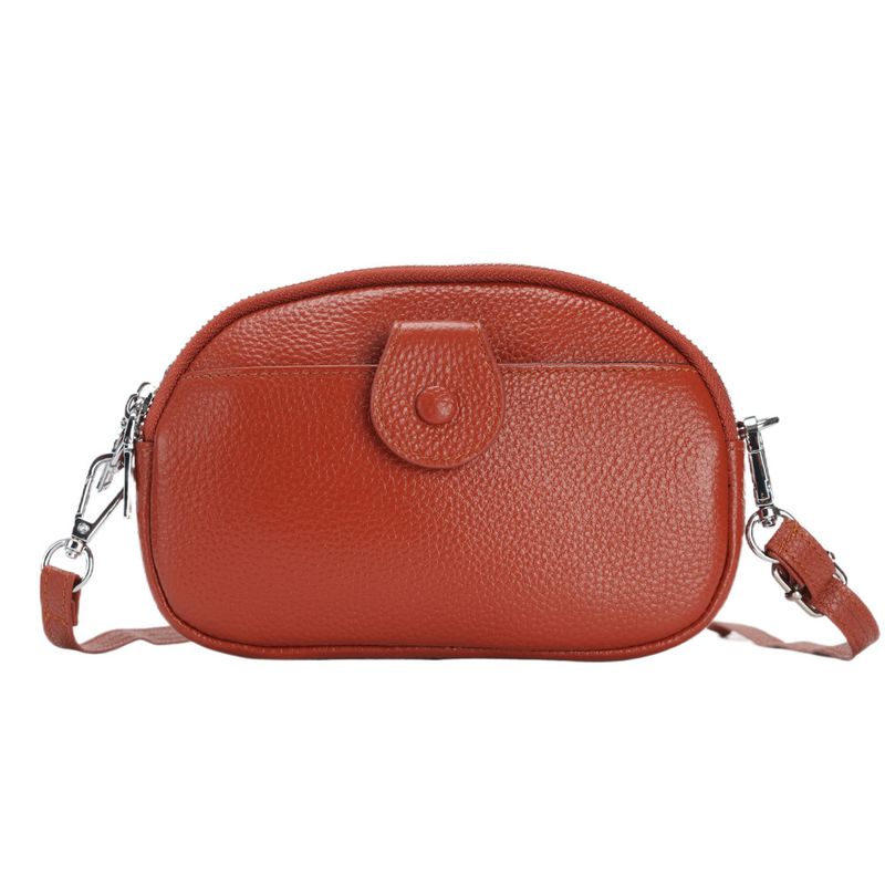 Borsa a tracolla semplice e leggera con tre manici, da donna, in vera pelle di vacchetta, con strato superiore, 2025_voghion.com