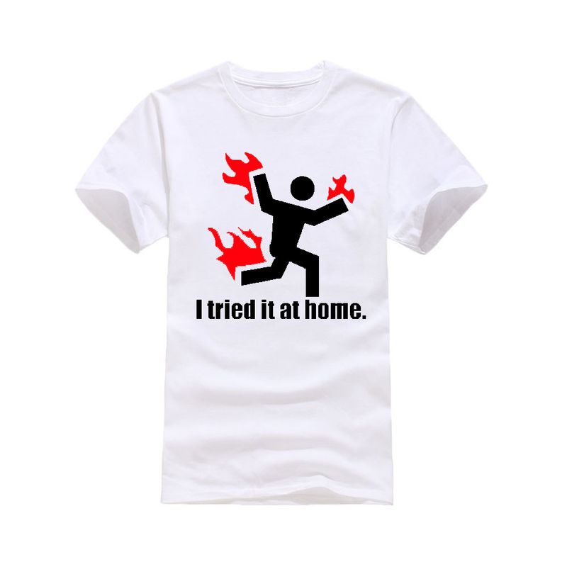 Flame Man American Academy Style Casual Funny Plus Size European Version T-Shirt_voghion.com