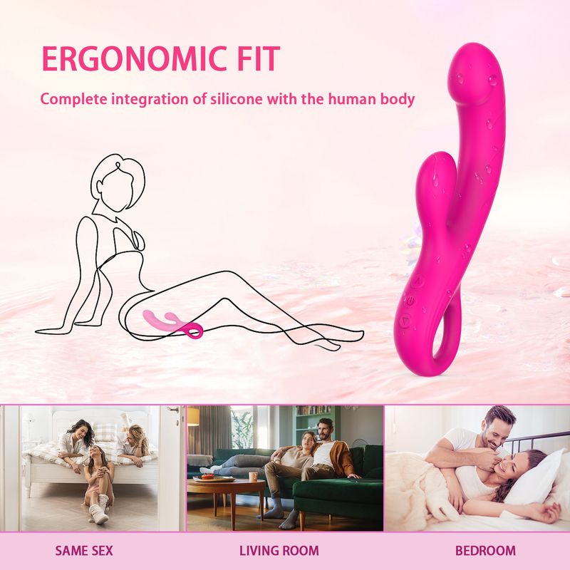 Yan Ai Liquid Full Coated Superzachte Rabbit Vibrator Vrouwelijke Dubbele Schok Masturbator Benodigdheden Seksspeeltjes_voghion.com