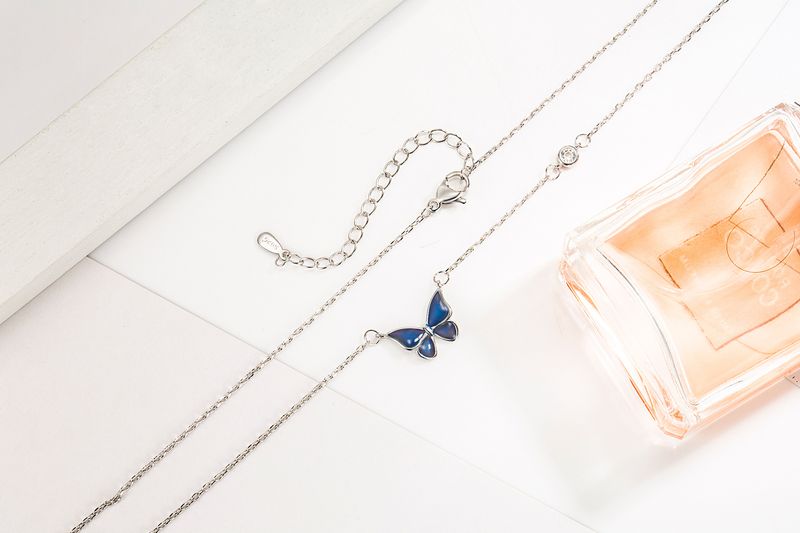 Ogrlica, ki spreminja barvo, za ženske in dekleta, obesek z metuljem, ki spreminja barvo glede na temperaturo, ogrlica, nakit, darilo_voghion.com